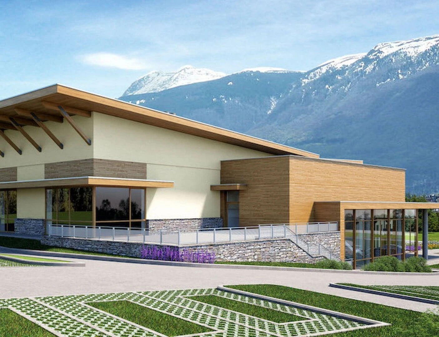 Фасада с каменно покритие