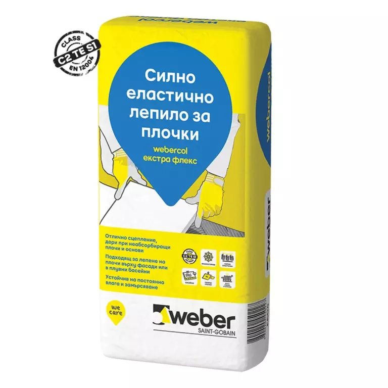 webercol Екстра флекс - силно еластично лепило за плочки
