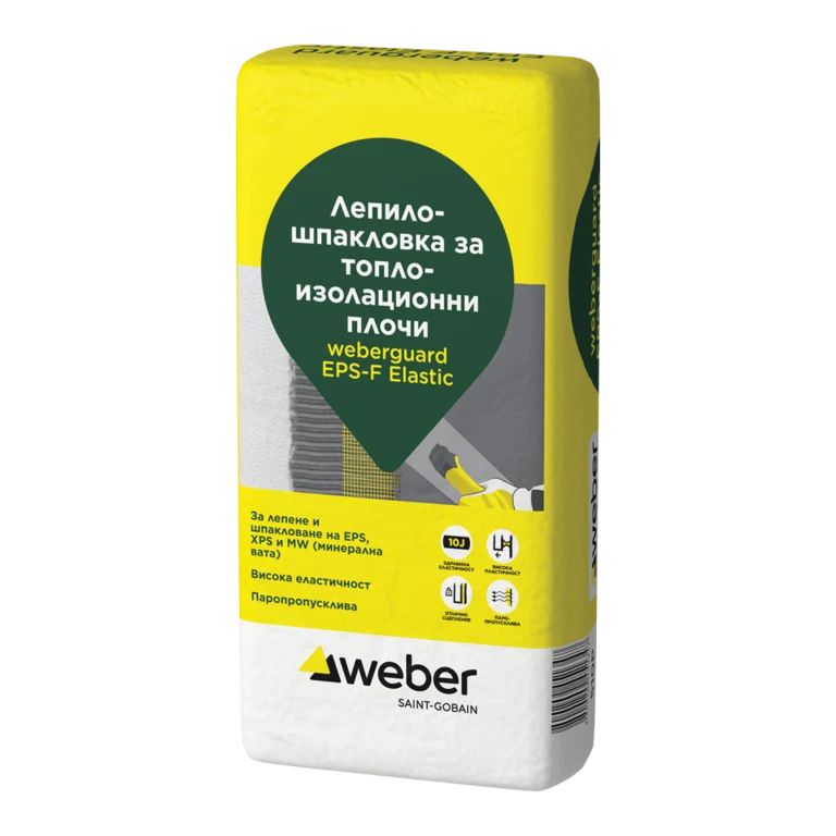 weberguard EPS-F Elastic (510P) с подобрена формула за лепене на топлоизолационни плочи EPS-F