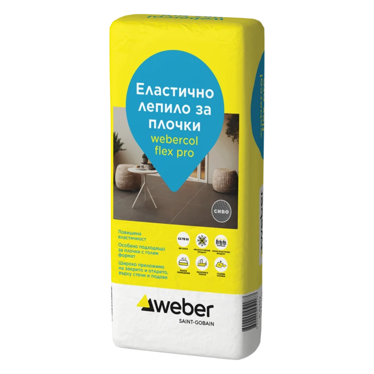 еластично лепило за плочки webercol flex pro